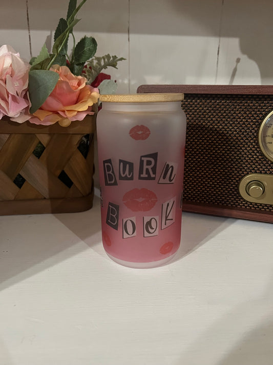 Burn book glass cup