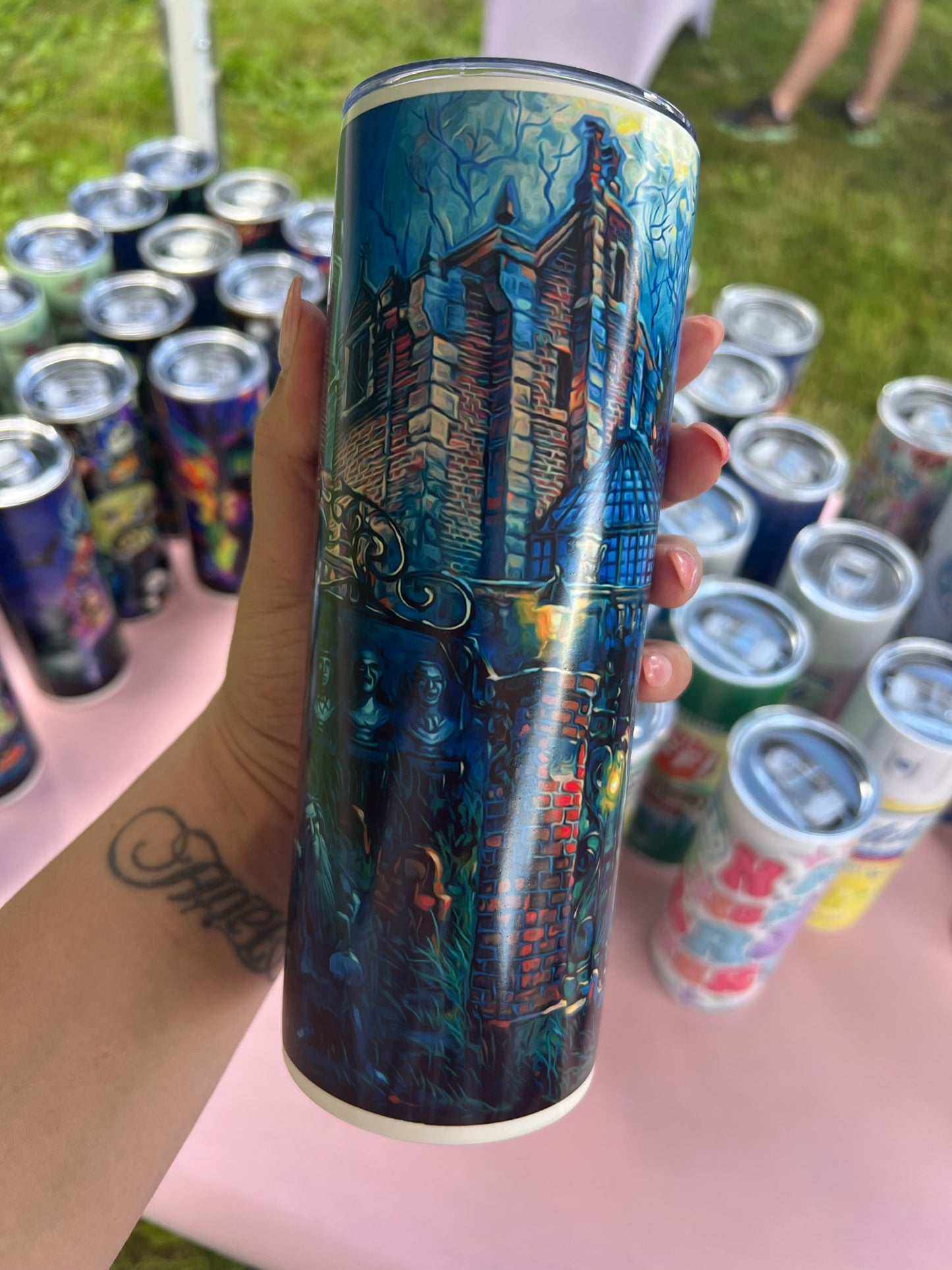 Haunted mansion glow tumbler